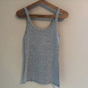 EUC S.O. | Small | Grey Lace Edged Tank Top Camisole